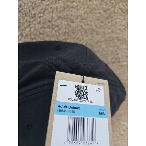 Nike Golf Mens Dri Fit Club Structured Swoosh Golf Hat BLACK Size M/L NEW - Picture 3 of 6